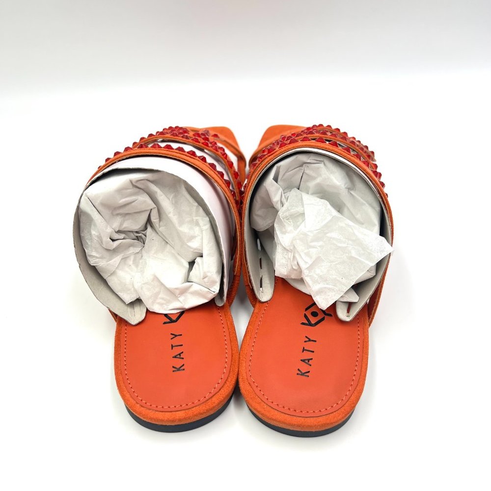 Katy Perry Size 10 The Anat‎ Orange Jeweled Eye Slip On Slides Sandals Shoes - Picture 8 of 13